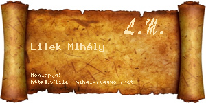 Lilek Mihály névjegykártya